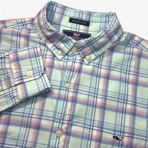 Vineyard Vines Slim Fit Tucker Shirt Mens M Blue Saltwater Wash Button Down